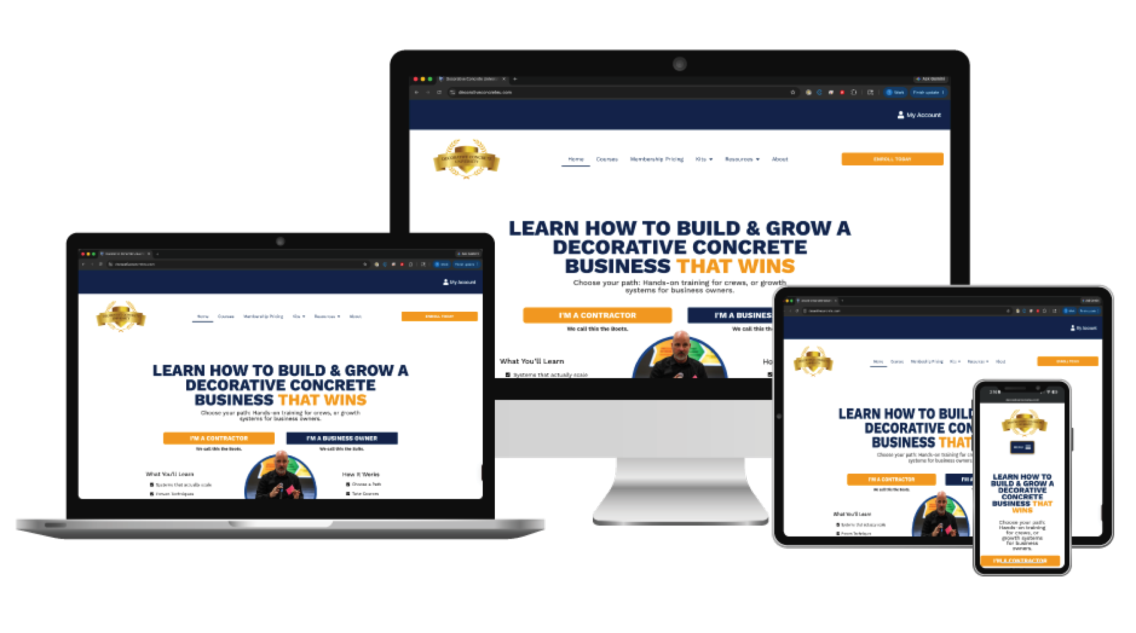 Decorative Concrete University dashboard