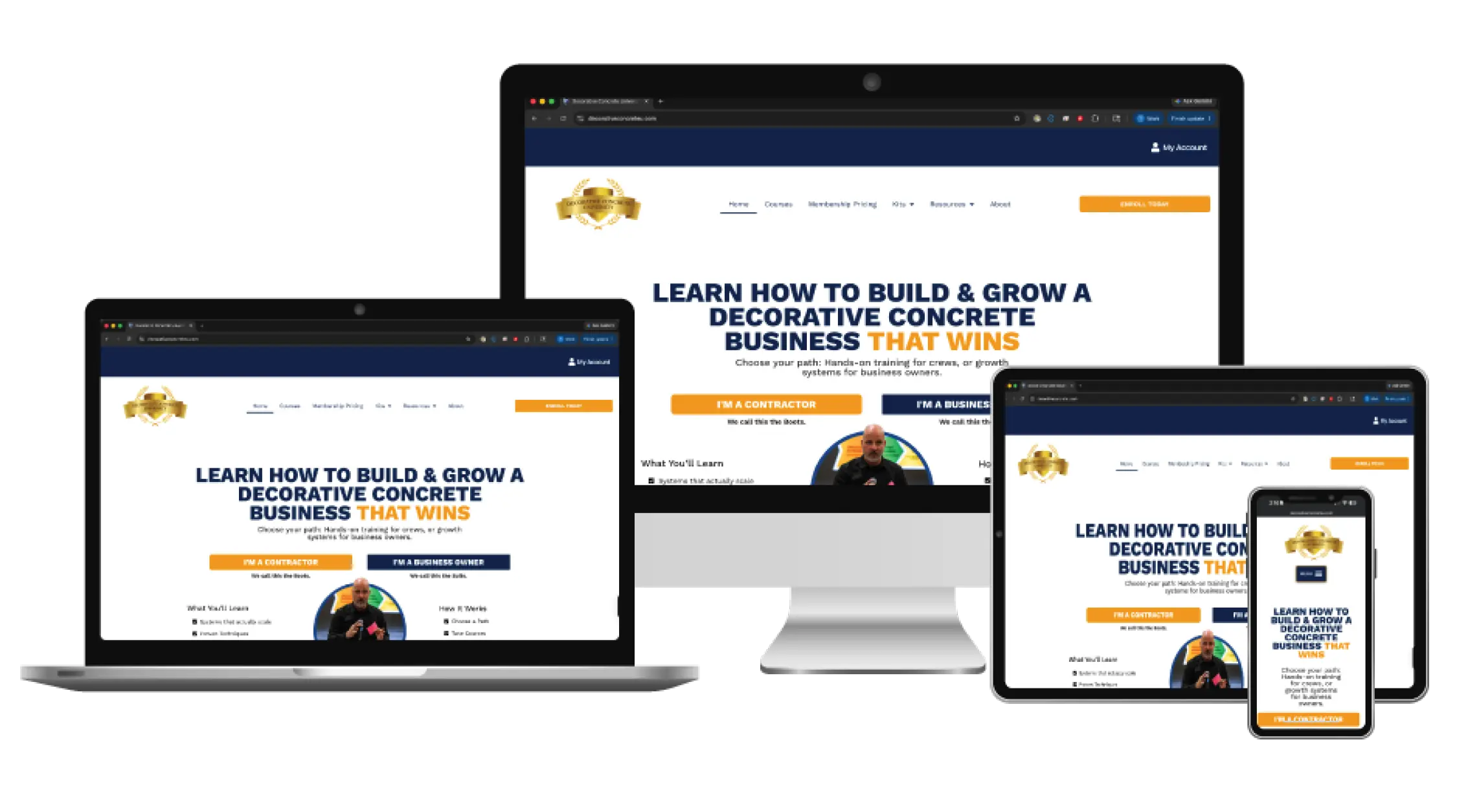 Decorative Concrete University dashboard